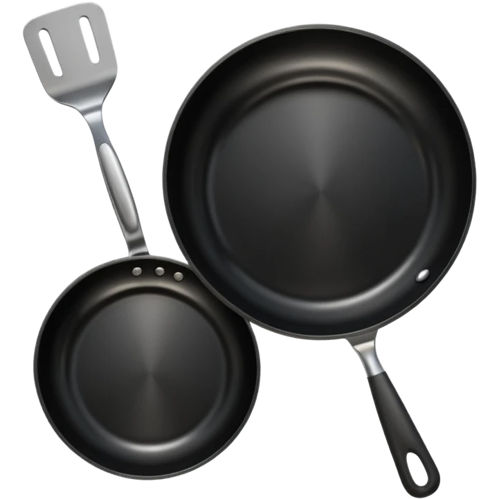 a black pan and spatula inside emoji