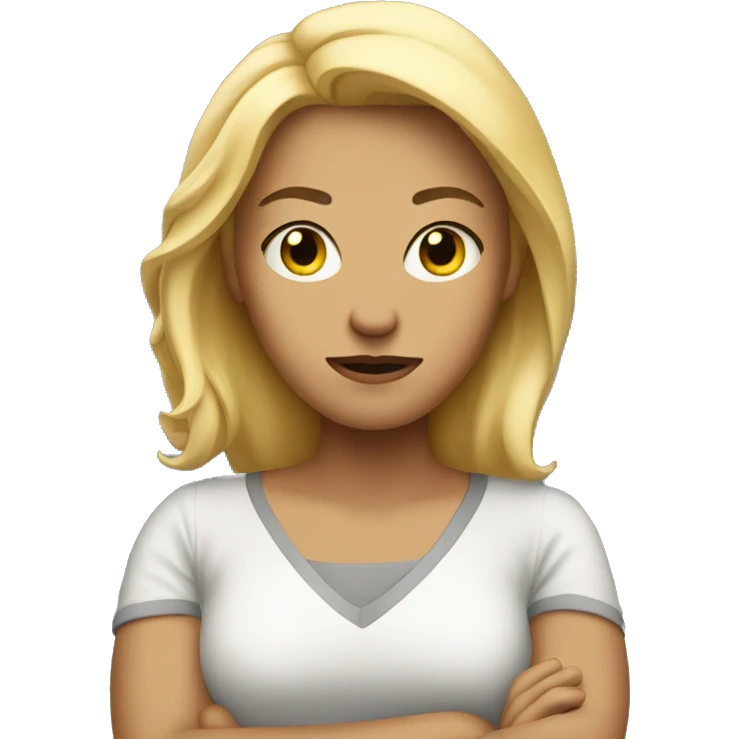 Blonde woman mad with her arms crossed  emoji