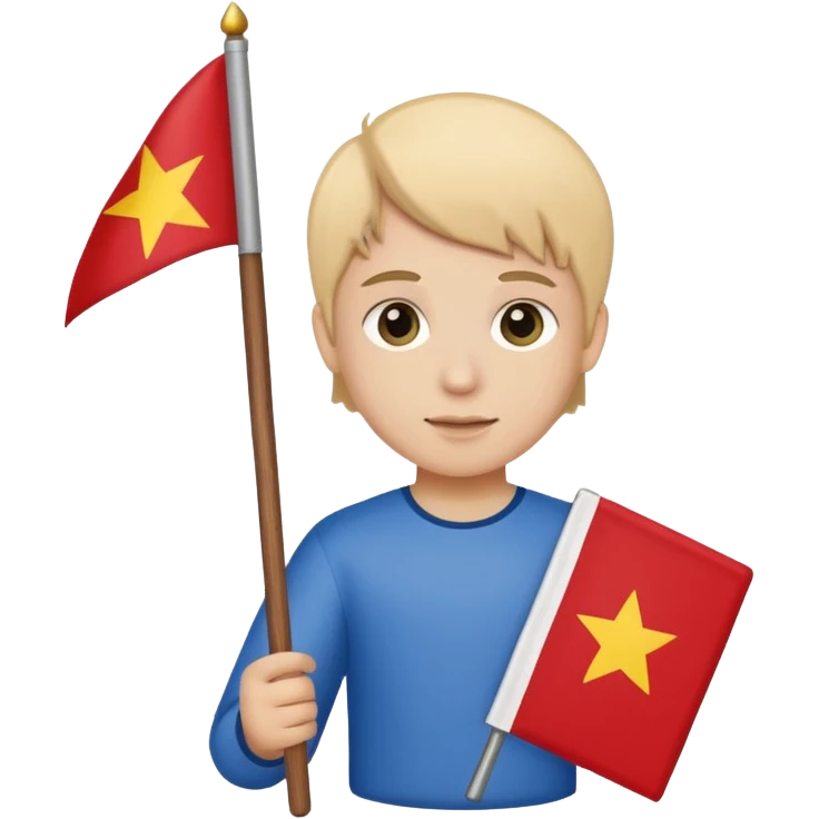 Flag holder kid emoji