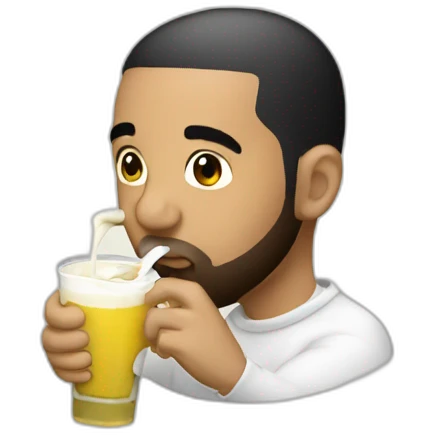 Drake drinking a secret white sauce emoji