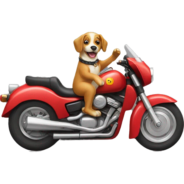 Dog riding a motorcycle  emoji