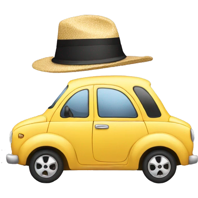 Car with hat emoji
