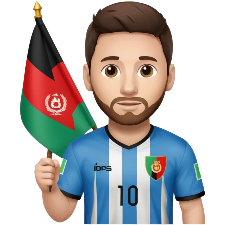 Messi mit Afganistan flagge emoji