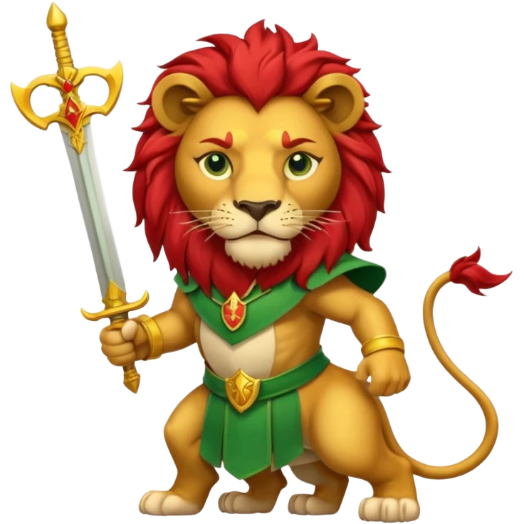 A lion with a sword and the sun on top of it and on the top green and bottom red flag emoji