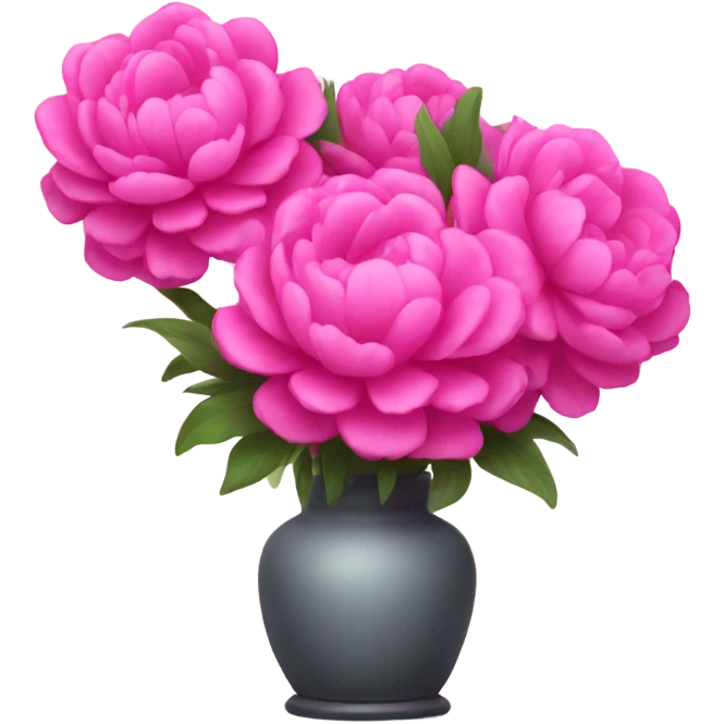 Bright pink pions in vase emoji