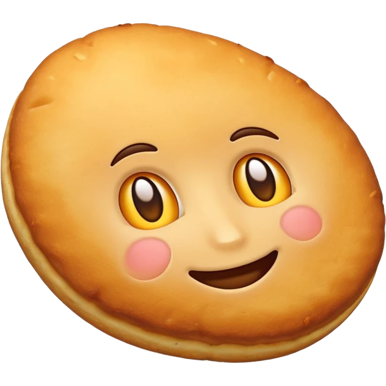 oval potato cutlet, crispy golden brown, simple emoji style emoji