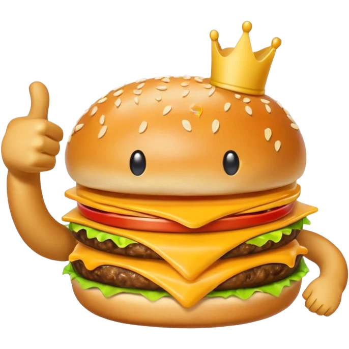 Thumbs up with the cheeseburger on it emoji