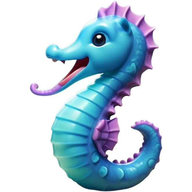 Cinematic Cute Yawning Sea Horse Portrait Emoji, Head tilted slightly with a dramatic, wide-open yawn, showcasing a petite, elegantly curved seahorse with a softly drooping tail and sleepy, half-closed eyes, Simplified yet irresistibly adorable features, highly detailed, glowing with a soft, cozy aquatic glow, high shine, relaxed yet expressive, stylized with a dash of whimsical marine charm, soft glowing outline, capturing the essence of a drowsy yet affectionate seahorse that appears ready to stretch out for a nap! emoji