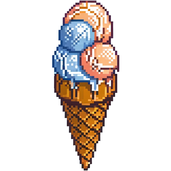 Peach ice cream scoop in a waffle cone emoji