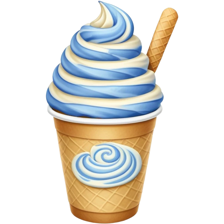 vanilla and blue ice cream on a paper cup emoji