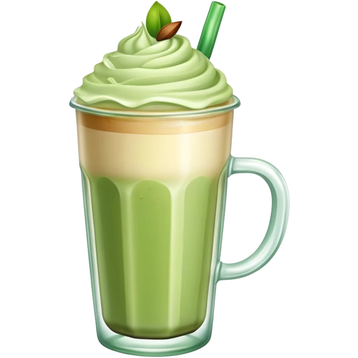Iced pistachio latte emoji