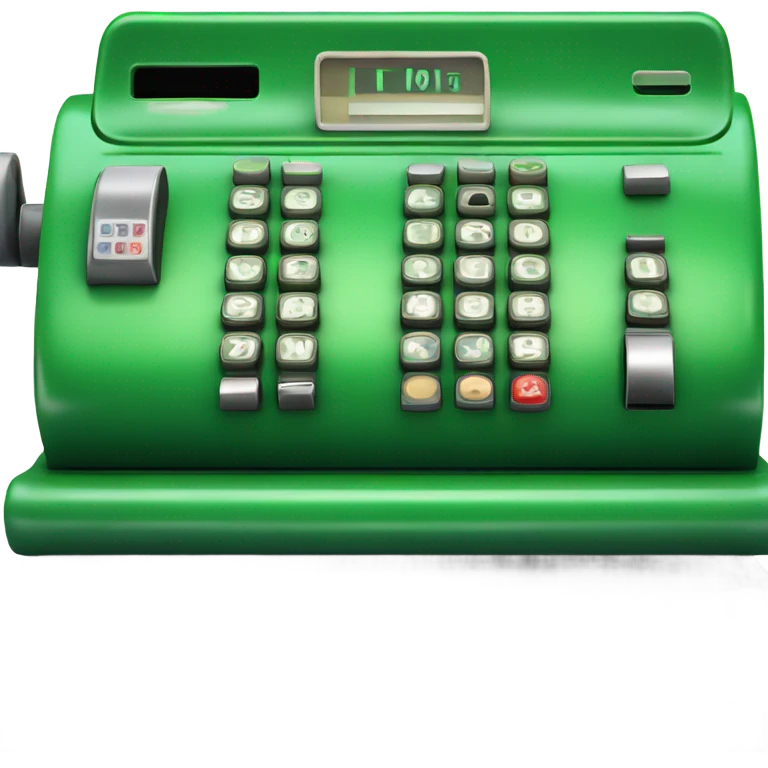 Green retro cash register  emoji