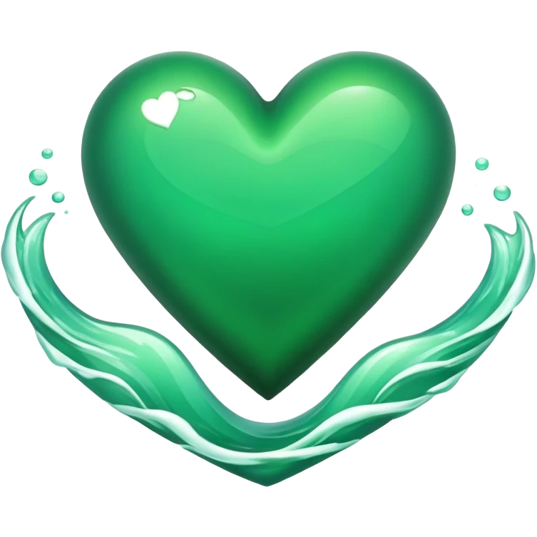 green heart with waves inside emoji