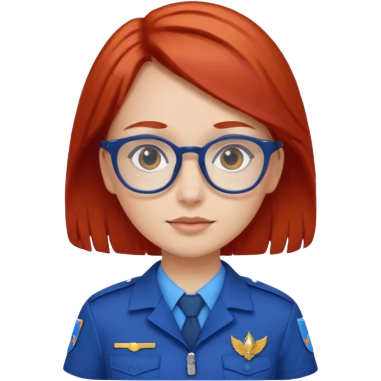scout girl with blue scout uniform, red haired and glassess emoji