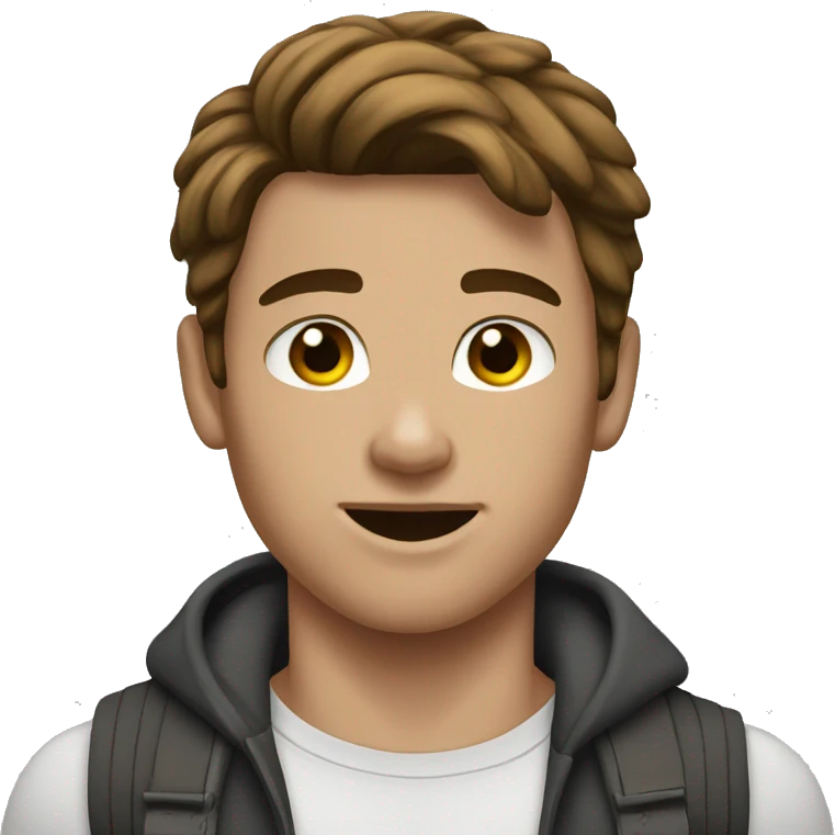 Muscle teen brown hair emoji