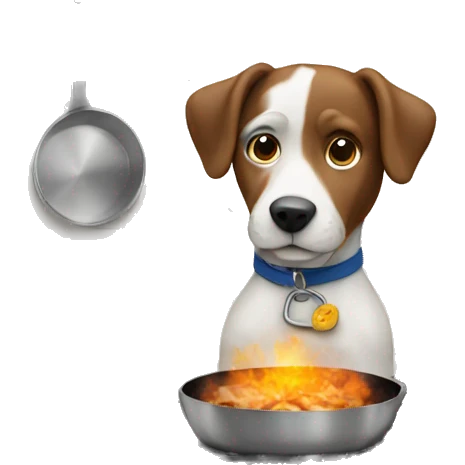 A dog cooking  emoji