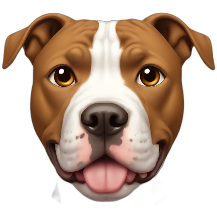 A pitbull with a brown circle eye and a white eye, same color as his fur emoji