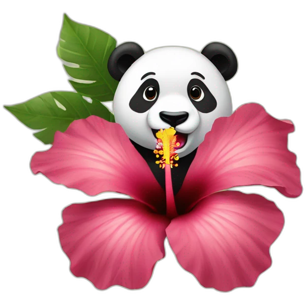 Hibiscus avec un panda emoji