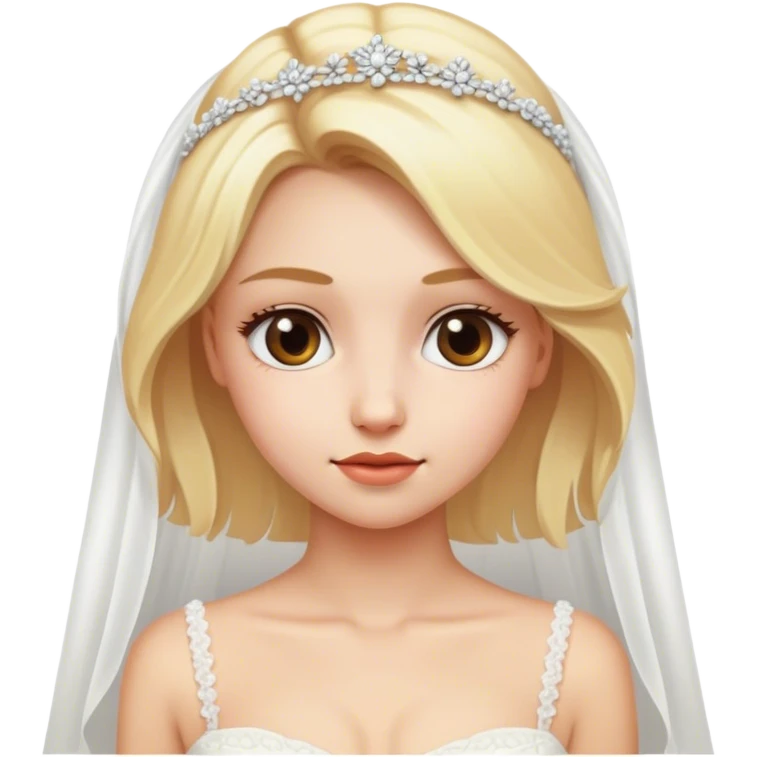 Blonde girl in white wedding dress emoji