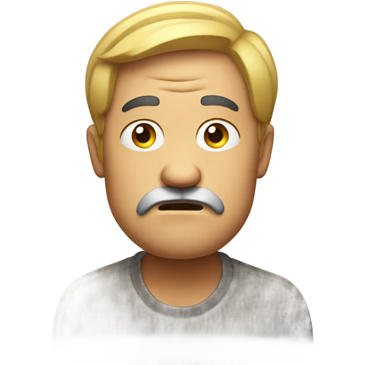 Shrugging man with frowning face emoji