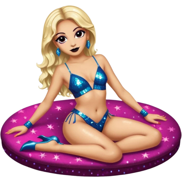 Light skin Exotic dancer lying on stage emoji