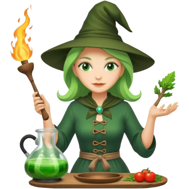 green witch cooking potion emoji