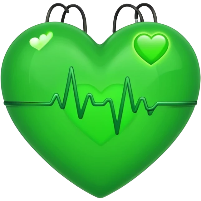 green heart with a heartbeat line emoji