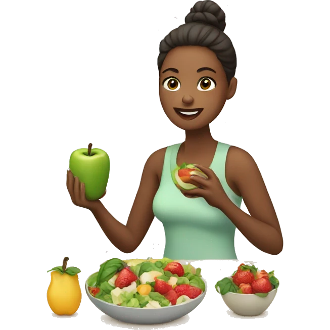 woman eating healthy emoji