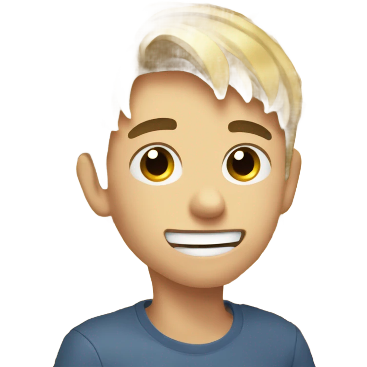 Man teen chewing on hay emoji