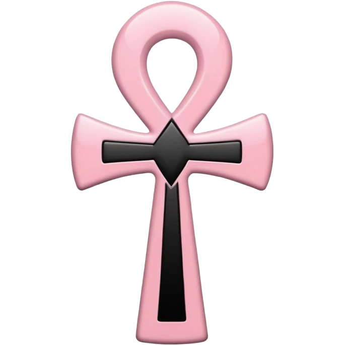 Ankh light pink and black  emoji