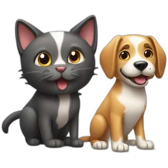 playing cat and dog emoji
