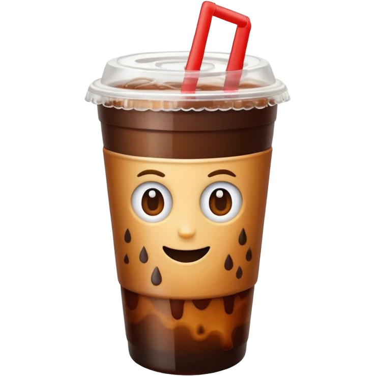 iced americano / with takeout cup / without face emoji
