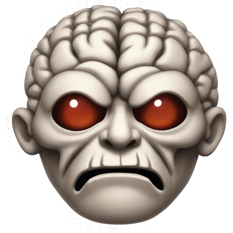 Evil Diabolical Brain that gives away a dark feeling emoji