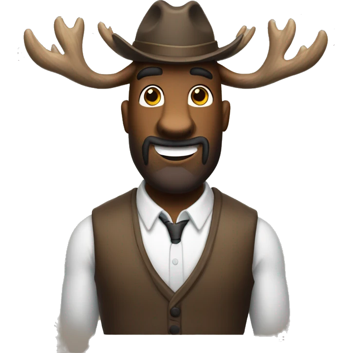 A well educated buff moose man emoji