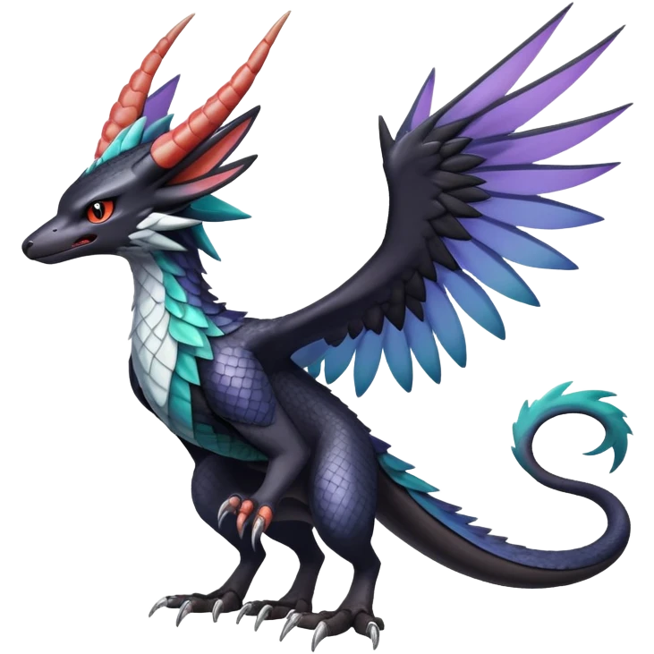 Shiny Dark Nargacuga-Trico-Noivern-Hybrid (Full body) emoji