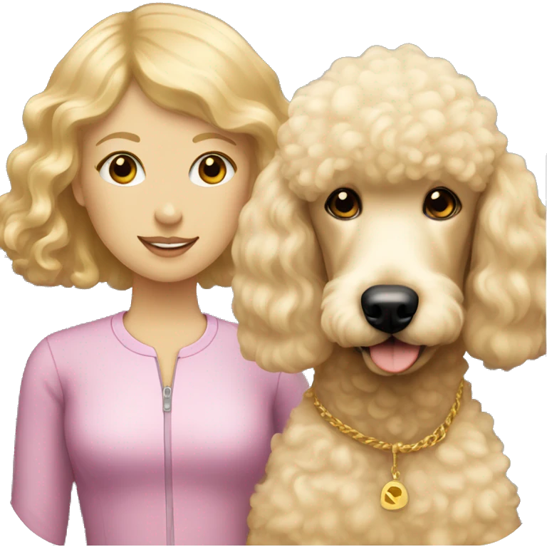 golden poodle with a blonde flat haired girl  emoji