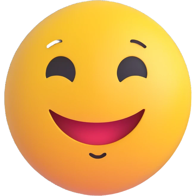 3D smiley emoji, round shape, relaxed face, with the text "cső" emoji