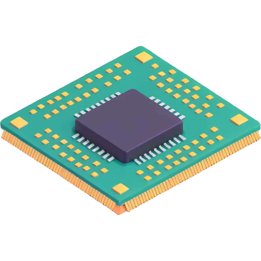 computer chip with sparkles, representing AI technology emoji