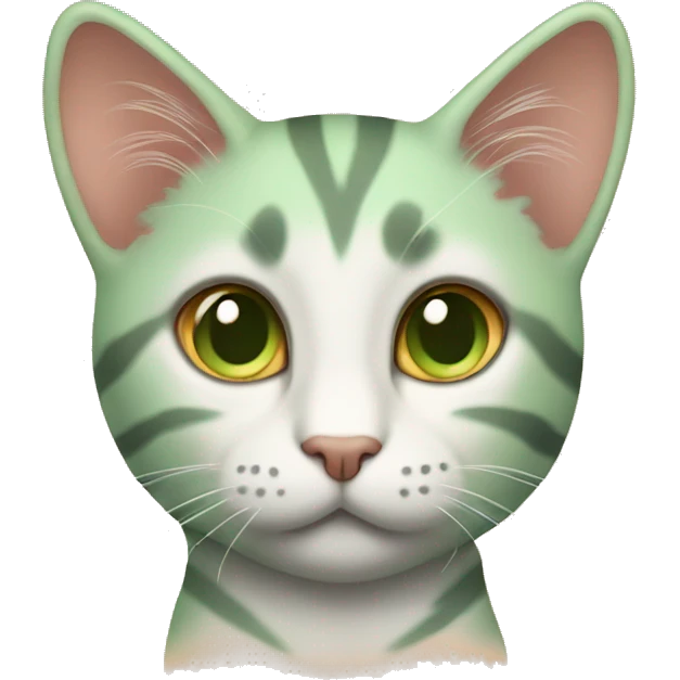 cat light green eyes with light orange stripes emoji