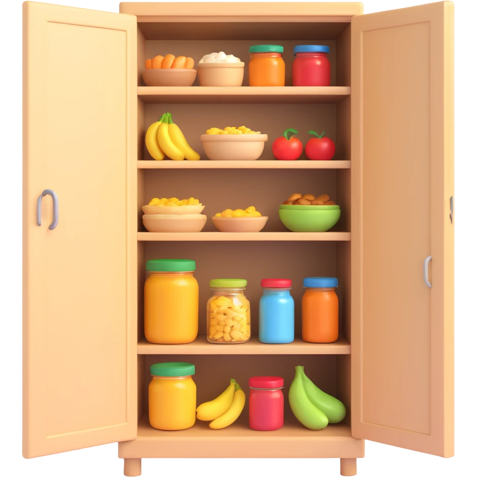 a cupboard full of food emoji