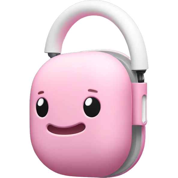 AirPods Max with pink emoji
