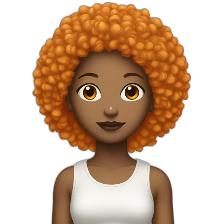 Fille afro orange light skin  emoji