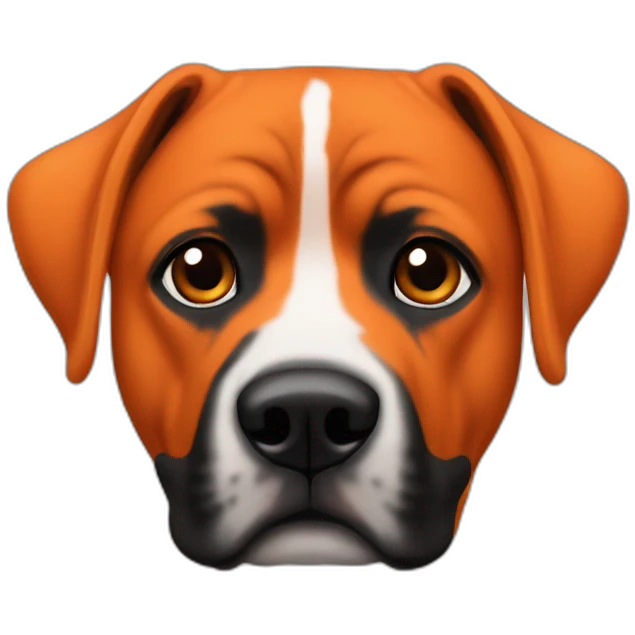 Staffordshire terror orange with black nose emoji