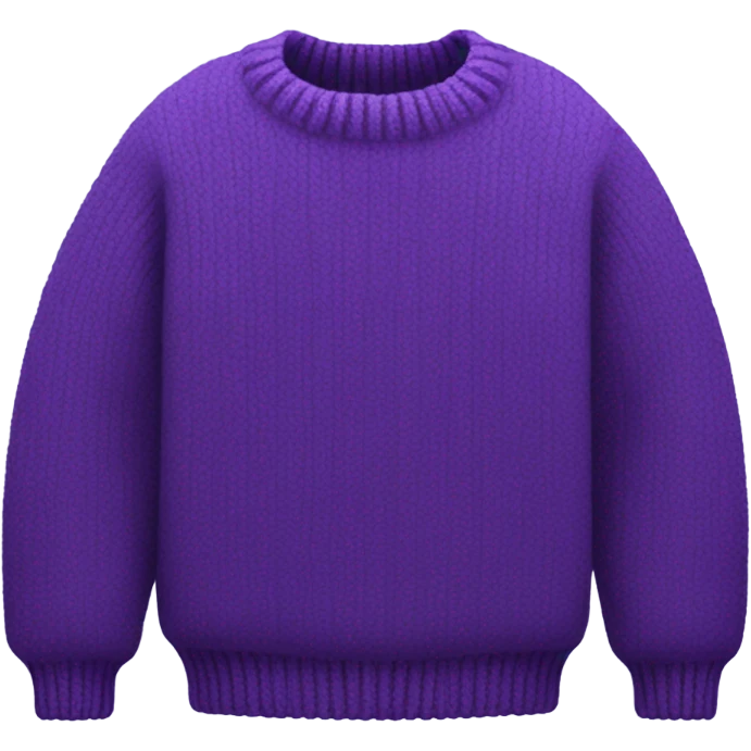 Purple cropped oversize wool sweater, isolated emoji