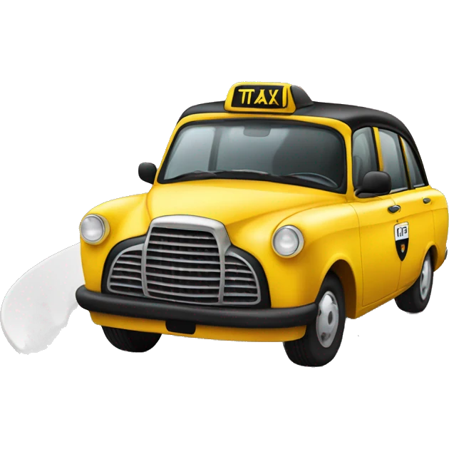black taxi cab in a teacup emoji