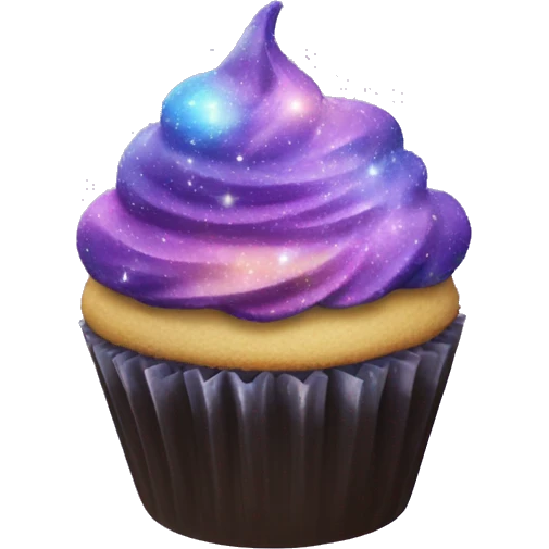 Galaxy frosted cupcake  emoji
