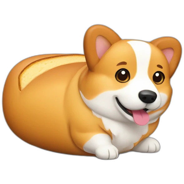 corgi shaped like a loaf of bread emoji