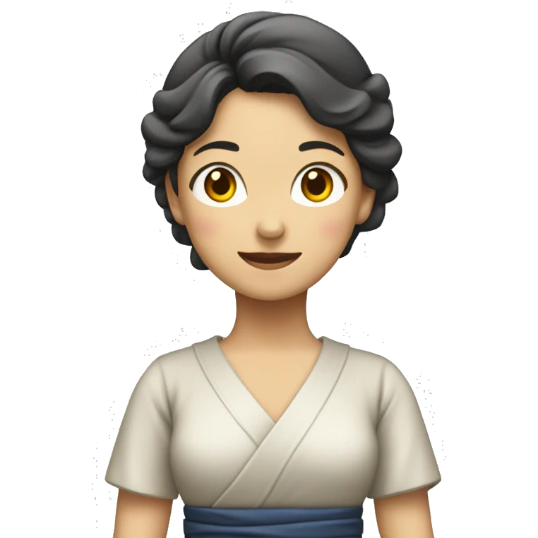 mujer joven japonesa saludando reverencia emoji
