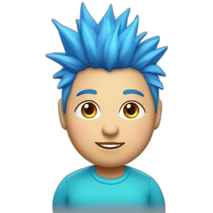 Older fat lesbian Chilean very short spiky bright blue hair emoji