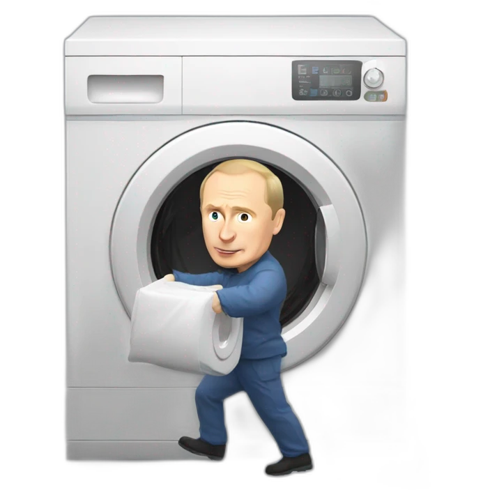 Putin carrying washing machine emoji